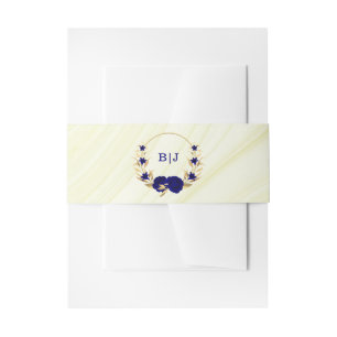 Bandeau De Faire-part enveloppe mariage en marbre bleu royal