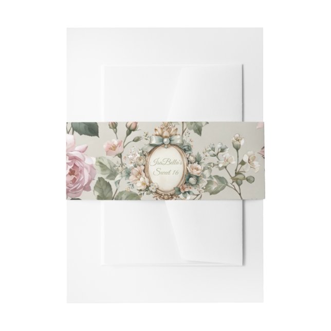 Bandeau De Faire-part Enveloppe ventrale Floral Invitation (Devant example)