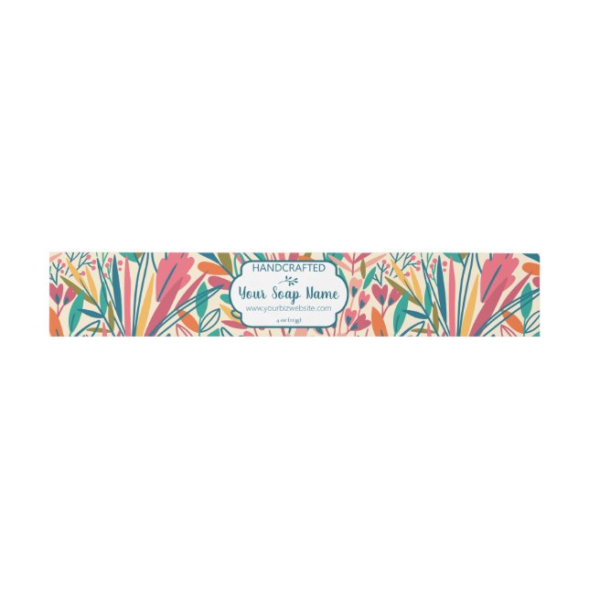Bandeau De Faire-part Enveloppement coloré de savon floral autour (Plat)