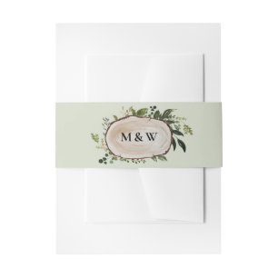 Bandeau De Faire-part Épouser floral et du bois rustique d'initiales de