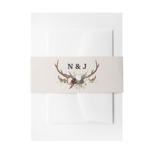 Bandeau De Faire-part Épouser rustique floral et d'andouillers