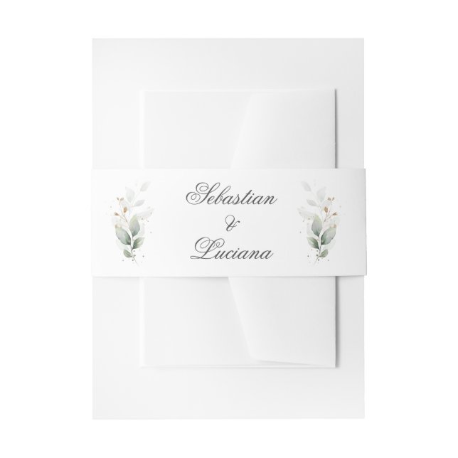 Bandeau De Faire-part Espagnol Mariage Eucalyptus (Devant example)