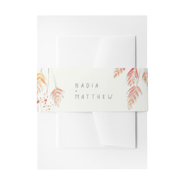 Bandeau De Faire-part Esquisse d'aquarelle mariage de automne de l'herbe (Devant example)