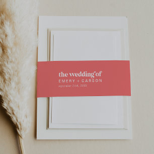 Bandeau De Faire-part Été rétro   Hot Pink Le Mariage De Belly Band