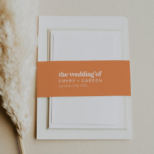 Bandeau De Faire-part Été rétro Orange Le Mariage De Belly Band