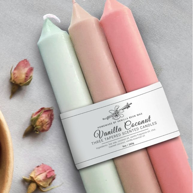 Bandeau De Faire-part Étiquette de fanfare à la chandelle de vanille fai (Créateur téléchargé)