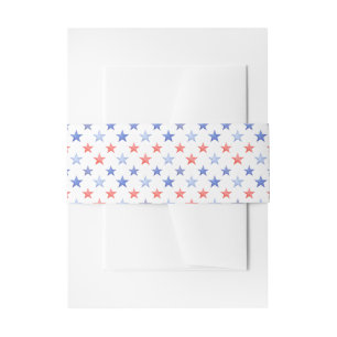 Bandeau De Faire-part Étoiles Rouges & Bleues Patriotiques