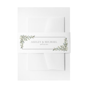 Bandeau De Faire-part Eucalyptus Botanique Sage Vert Mariage d'aquarelle