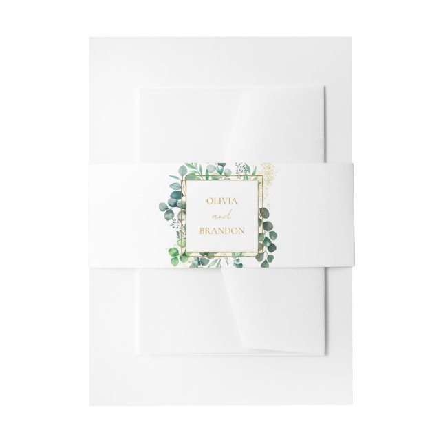Bandeau De Faire-part Eucalyptus botanique verdure feuilles mariage (Devant example)