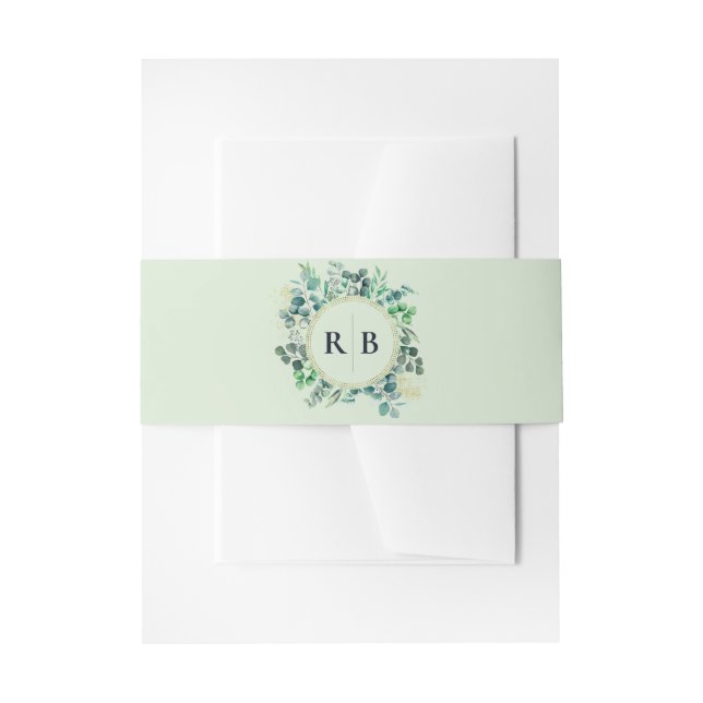 Bandeau De Faire-part Eucalyptus Floral Vert Mariage (Devant example)