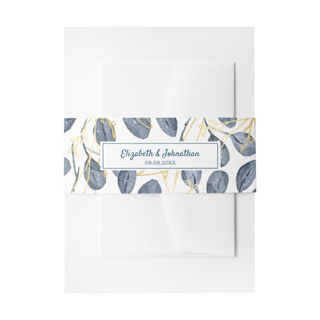 Bandeau De Faire-part Eucalyptus Golden Garden Floral Mariage (Devant example)