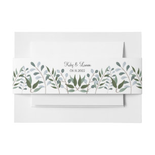 Bandeau De Faire-part Eucalyptus Green Anniversaire Floral Date