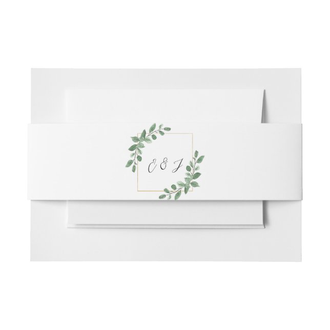 Bandeau De Faire-part Eucalyptus Mariage de verdure avec Initiales perso (Devant Example)