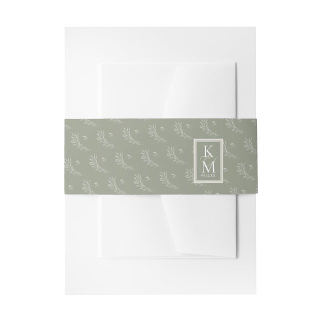 Bandeau De Faire-part Eucalyptus Motif Green ID901 (Devant example)