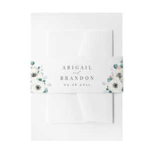 Bandeau De Faire-part Eucalyptus Verdure anémonique floral rustique mari