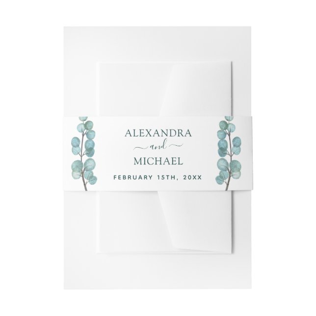 Bandeau De Faire-part Eucalyptus Verdure Aquarelle Mariage botanique (Devant example)