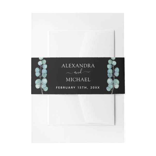 Bandeau De Faire-part Eucalyptus Verdure Aquarelle Mariage botanique (Devant example)