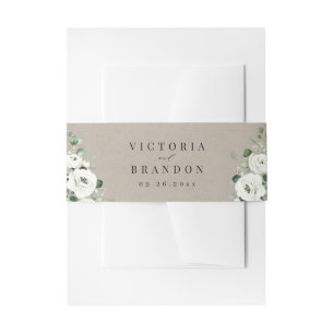 Bandeau De Faire-part Eucalyptus Verdure blanc floral rustique mariage