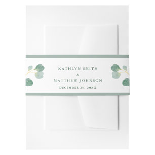 Bandeau De Faire-part Eucalyptus Verdure Moderne Élégant Mariage d'été