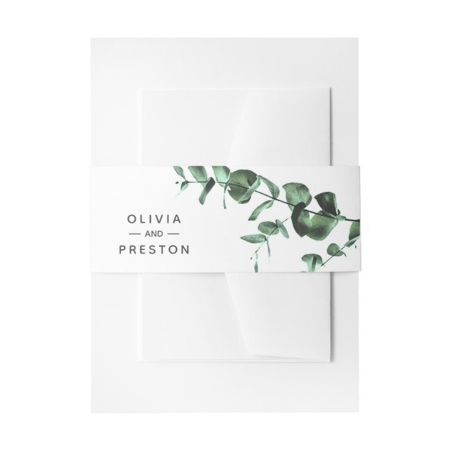 Bandeau De Faire-part Eucalyptus Vert Aquarelle (Devant example)