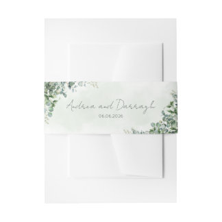 Bandeau De Faire-part Eucalyptus Wedding Invitation Belly Band 1001A