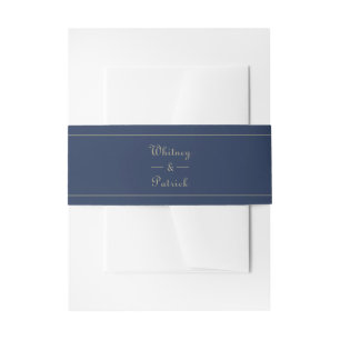 Bandeau De Faire-part Faire carte d'invitation de mariage bleu marine et