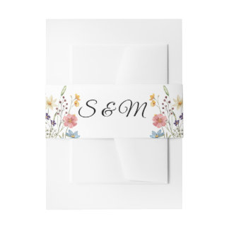 Bandeau De Faire-part Faire-part de mariage à fleurs sauvages avec bande
