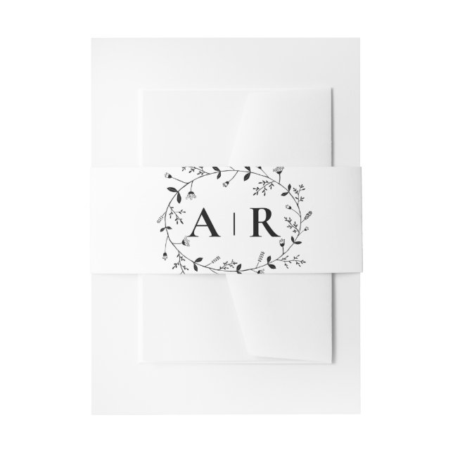 Bandeau De Faire-part Faire-part de mariage à volutes de vigne sinueuses (Devant example)