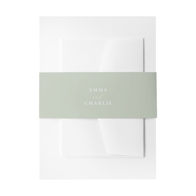 Bandeau De Faire-part Faire-part de mariage bohème Chic Soft Sage bride- (Devant example)