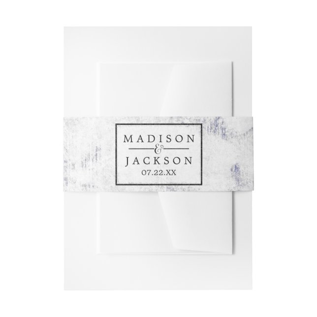 Bandeau De Faire-part Faire-part de mariage chic en marbre blanc et gris (Devant example)