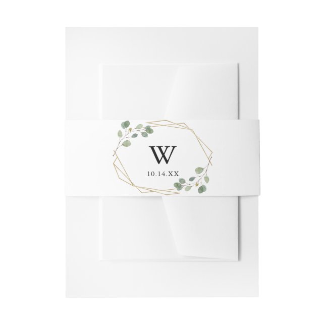 Bandeau De Faire-part Faire-part de mariage de monogramme de feuillage g (Devant example)