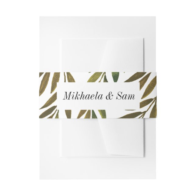 Bandeau De Faire-part Faire-part de mariage feuille peint à la main (Devant example)