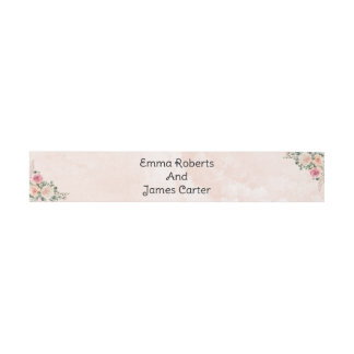 Bandeau De Faire-part Faire-part de mariage floral rose et crème avec ba