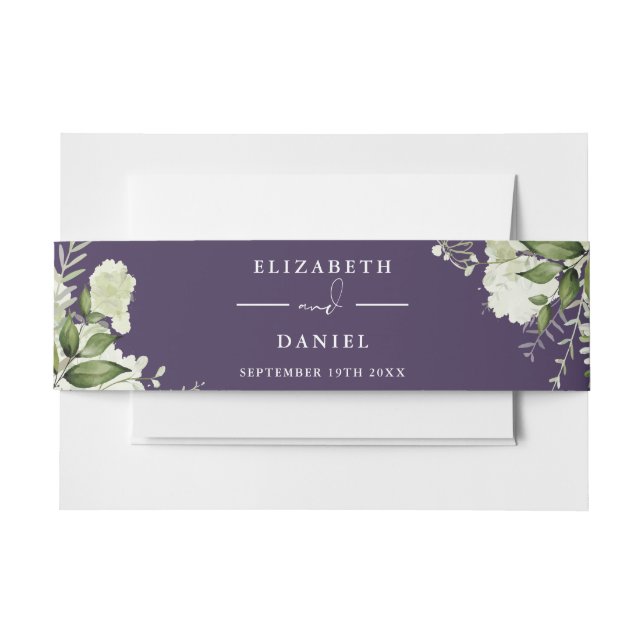 Bandeau De Faire-part Faire-part de mariage floral verdure violette (Devant Example)