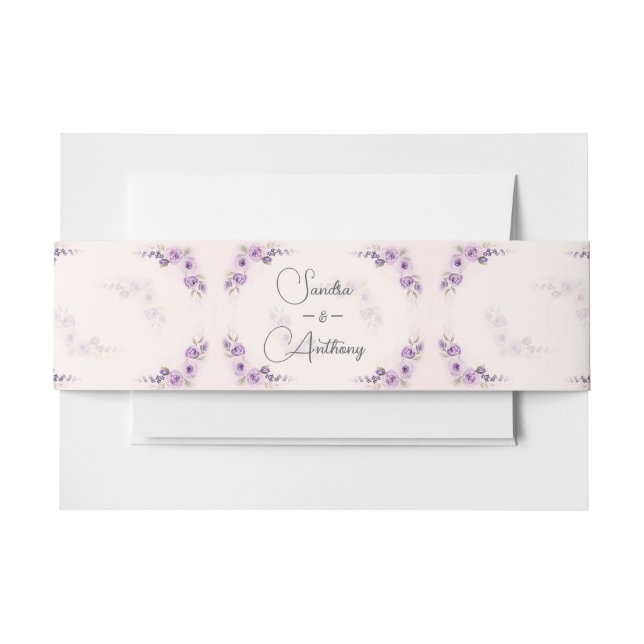 Bandeau De Faire-part Faire-part de mariage Lavender et Blush Rose (Devant Example)