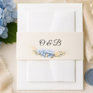 Bandeau De Faire-part Faire-part de mariage Luxe Hydrangea Bleu Poussiér