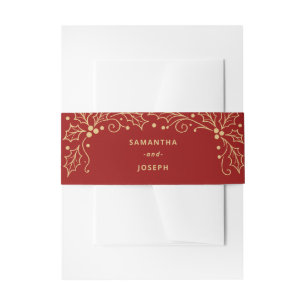 Bandeau De Faire-part Faire-part de mariage luxe rouge et or antique