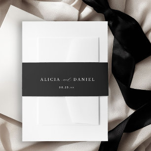 Bandeau De Faire-part Faire-part de mariage minimaliste noir et blanc av
