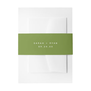Bandeau De Faire-part Faire-Part de Mariage Minimaliste Vert Noms des Ma