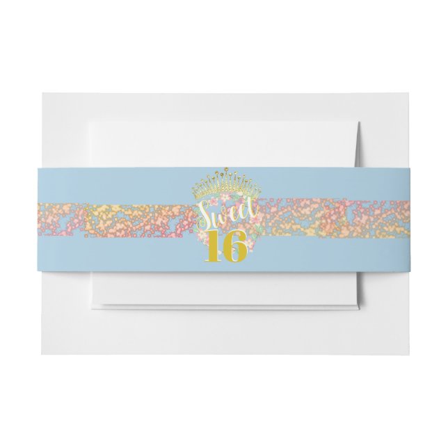 Bandeau De Faire-part Fairytale Princess Parties scintillant Sweet sixte (Devant Example)