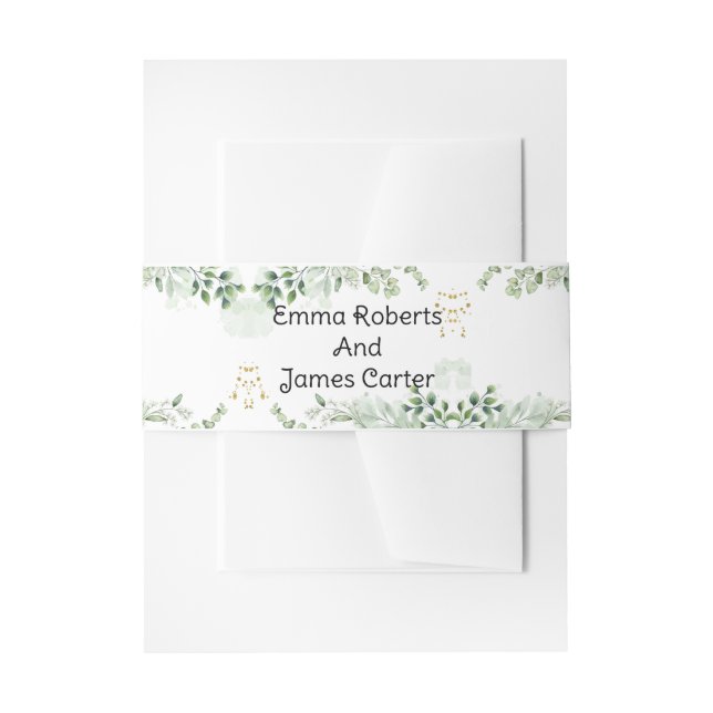 Bandeau De Faire-part Faisceau de calligraphie de verdure pour invitatio (Devant example)