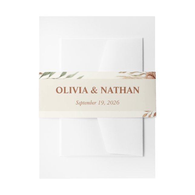 Bandeau De Faire-part Faisceau de mariage bohème rustique avec invitatio (Devant example)