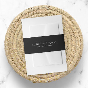 Bandeau De Faire-part Faisceau de mariage noir pour invitation