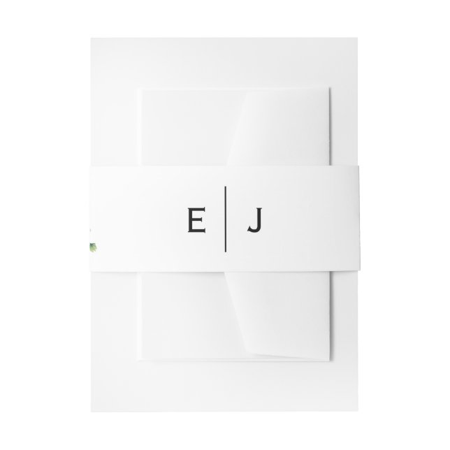 Bandeau De Faire-part Faisceau de monogramme de verdure chic pour invita (Devant example)