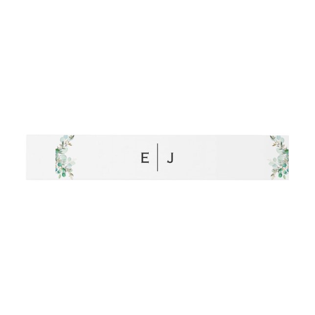 Bandeau De Faire-part Faisceau de monogramme de verdure chic pour invita (Plat)