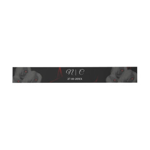 Bandeau De Faire-part Fantômes gothiques Rouge Noir-Noir foncé Moody Hal
