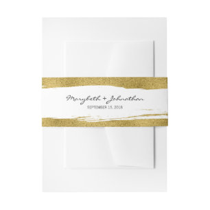 Bandeau De Faire-part Faux Gold Faire-part de mariage Belly Band
