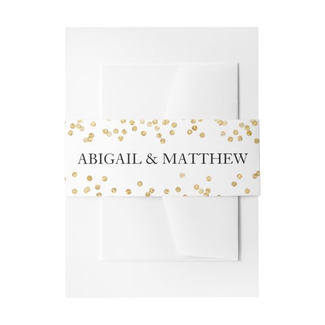 Bandeau De Faire-part Faux Gold Sparkle Confetti Mariage dans | Bande de (Devant example)