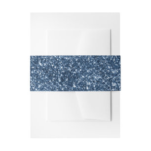 Bandeau De Faire-part Faux Pailleté Bleu Marine