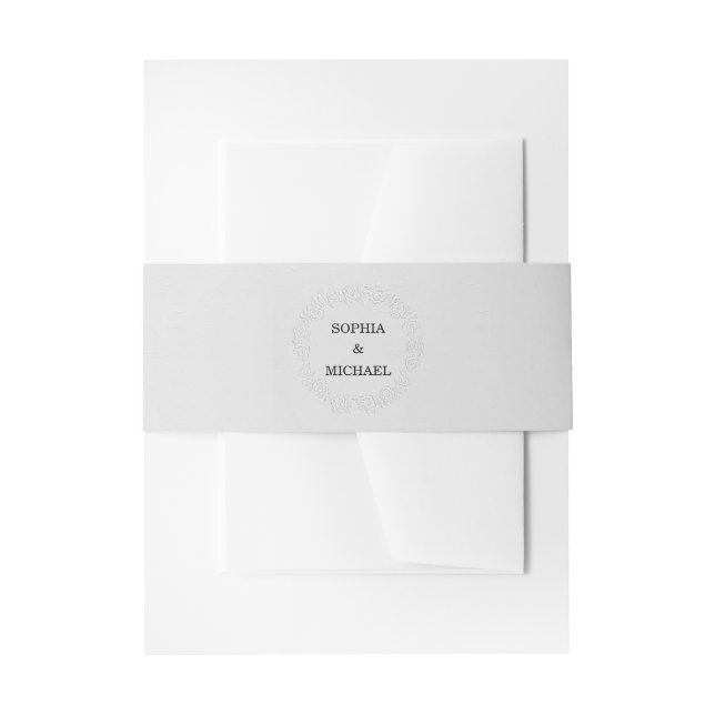 Bandeau De Faire-part Faux Roses Blanches Mariage En Relief  (Devant example)